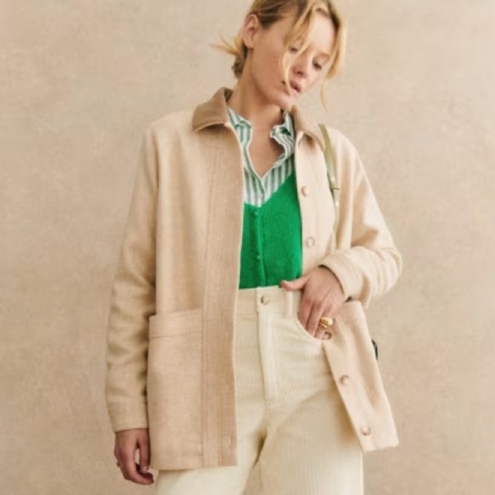 Sezane Will Jacket in Mottled Écru